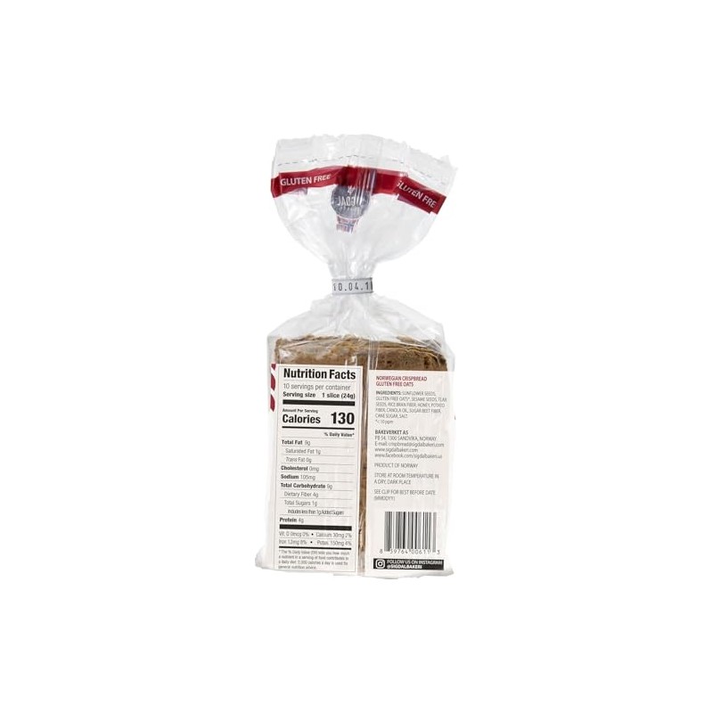 Sigdal Bakeri Gluten Free Oats | Norwegian Wholegrain Crispbread |