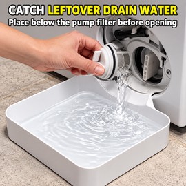 Washing Machine Drain Water Collection Tray, 7 Inch Lint and Debris Catch Pan for Laundry Drain Access