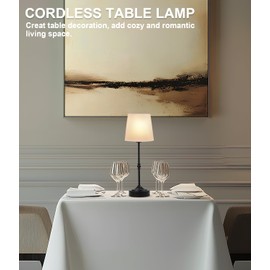 Swinerton Cordless Lamp Rechargeable LED Table Lamp, 5000mAh Battery Operated, 3 Level Brightness, Portable Night Bedside Lamp, Ambient Desk Light for Home Decor, Patio, Restaurant, Dinning