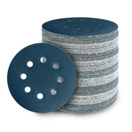 Pack of 100 Sandpaper 125 mm Velcro, Grit 180 Sanding Discs Round 8 Holes for Random Orbital Sander