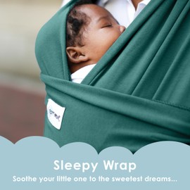 Sleepy Wrap Baby Sling Newborn to Toddler - Hands-Free Baby Carrier, Elastic Sling Baby Newborn, Ergonomic Baby Sling Easy to Tie Baby Carrier (Dark Green)