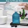 YYTSGG Blue Glass Soap Dispenser Set with Black Pump, 13.5oz