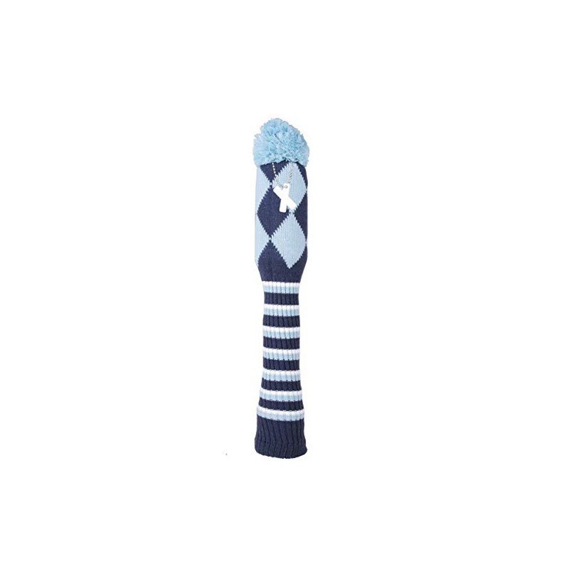 Knit Golf Cover Headcover Utility UT Cover with Pendant (Blue)