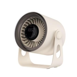 SAYTAY Desk Fan, 100 Speeds Strong Wind Personal Fan Portable Rechargeable with LED Display, Quiet Wall-Mountable Bedroom Fan for Sleeping Home Outdoor Camping (Beige)