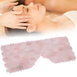 Jadestone Eye Relax Mask, Face Massager, Natural Sleep Care Tool, Hot or Cold Therapy to Reduce Dark Circles (Rose Quartz)