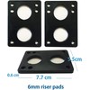 VJ Longboard Skateboard Riser Pads, Rubber, Set of 2, Size