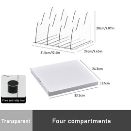 Axroad Mall 4 PCS Shelf Dividers Adjustable Bag Dividers, Detachable Closets Shelf Separator and Organizer, Transparent Shelf Dividers for Handbag Purse Bag Books (Transparent, 4 PCS)