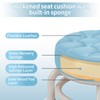 HPONQIONE Round Rolling Low Stool- PU Leather Low Stool 360°