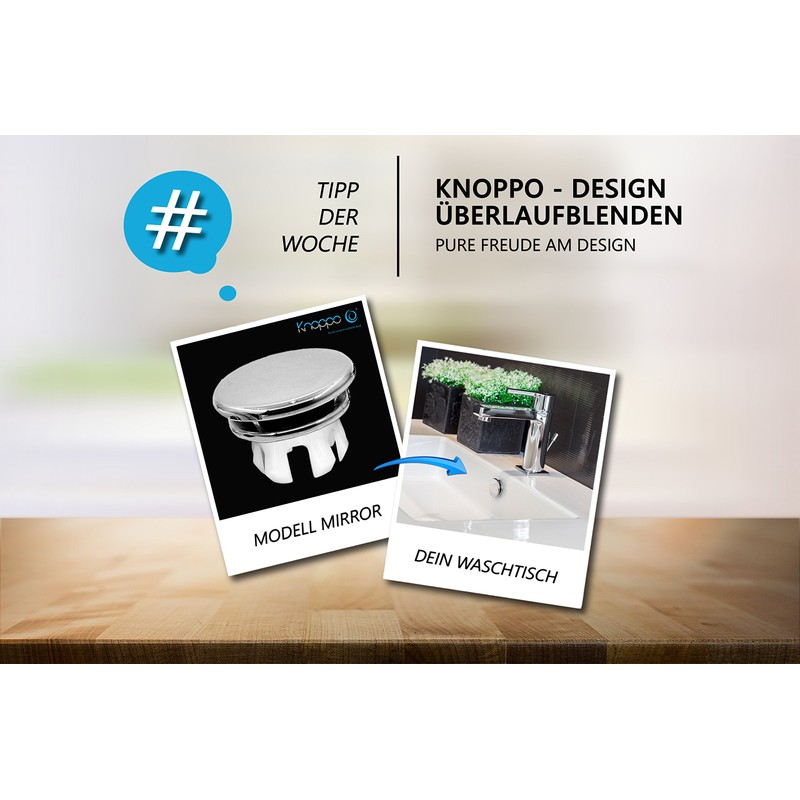 Knoppo Sink Design Overflow Cover, Overflow Cover, Set of 2