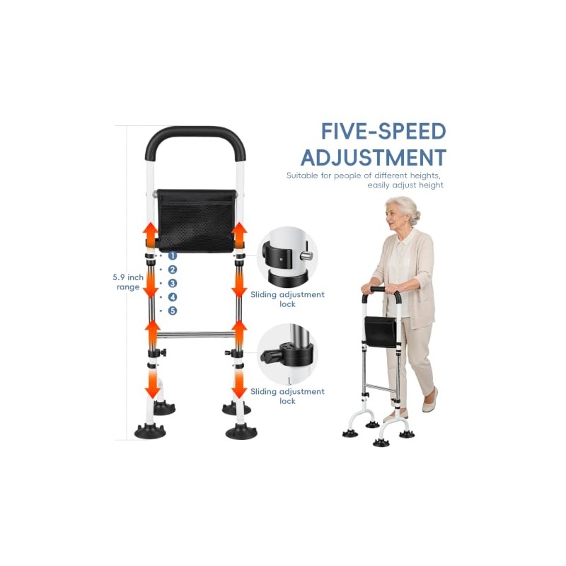 Standing Aid for Seniors with Soft Foam Handrail and Light,