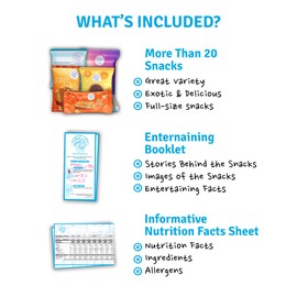 Maxi International Snack Box | Premium Exotic Foreign Snacks | Unique Snack Food Gifts Included | Blue Cosmic Space Theme | Candies from Around the World | 20 Full-Size + 1 Bonus Snacks