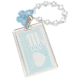 UOPR Transparent Acrylic Pass Case, Commuter Card Case, Coil Chain, Thin, Women's, Girls, College Students, High School Students, Work, School Idol Photo Card Holder, Key Ring, D