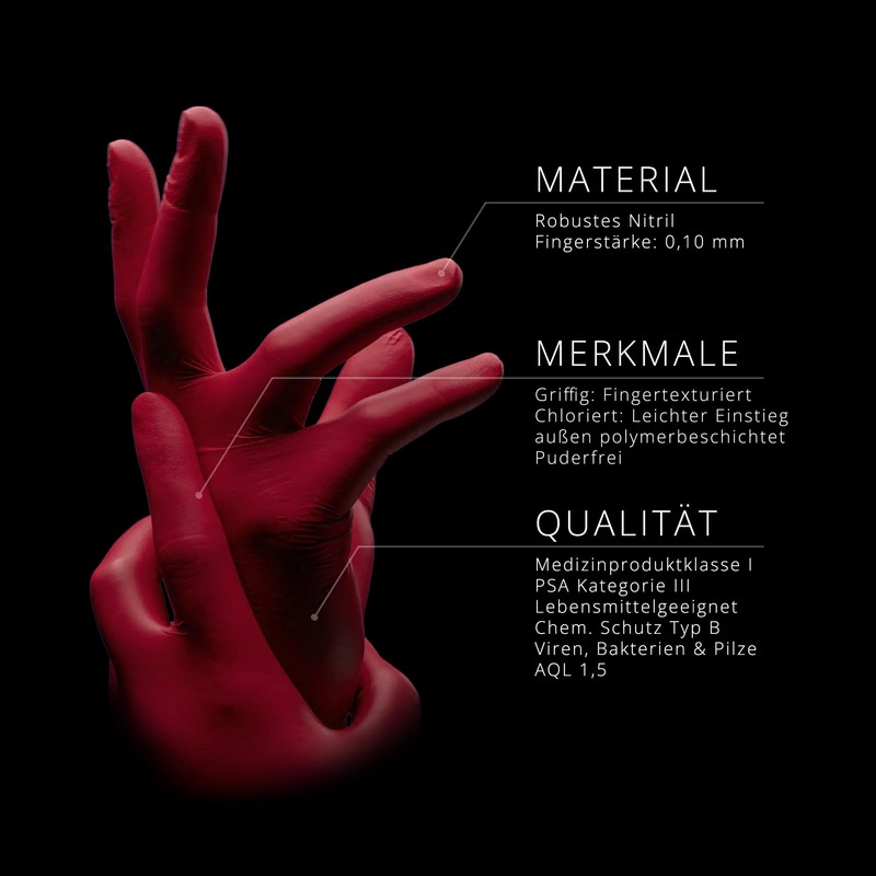 AMPri Med-Comfort Grape Style Nitrile Gloves, Burgundy, Red, Pack of