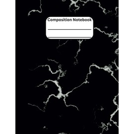  Black Composition Notebook College Ruled: 9.75x7.5 Size, Glossy Cover, 110 Pages, Version 1S