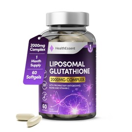 HealthEssent Liposomal Glutathione, Superior Bioavailability 2000mg Blend, with Proprietary Antioxidant Complex – Hyaluronic Acid, Alpha Lipoic Acid, Vitamin C – Strong Antioxidant – 60 Vegan Softgels