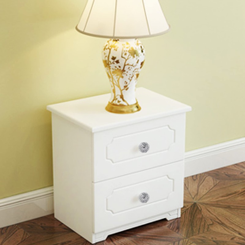 NSBELL 26PCS Clear Crystal Drawer Knobs, 24mm Diamond-Shaped Acrylic Cabinet