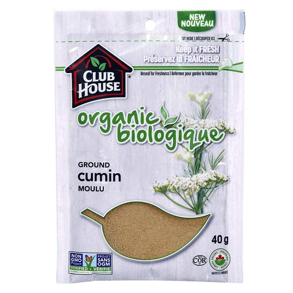 Club House, Quality Natural Herbs & Spices, Organic Ground Cumin, 40g
