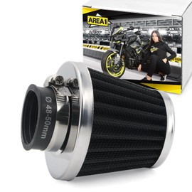 Area1 Universal Tuning Sport Air Filter Filter Connection 48 49 50mm Double Layer Steel Motorcycle Air Filter ATV Quad Scooter