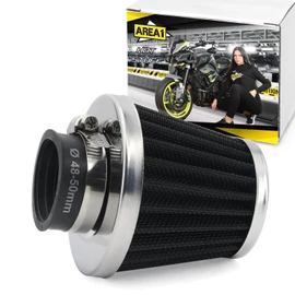 Area1 Universal Tuning Sport Air Filter Filter Connection 48 49 50mm Double Layer Steel Motorcycle Air Filter ATV Quad Scooter