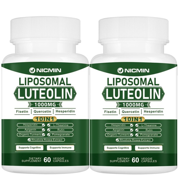 1000MG Liposomal Luteolin, Maximum Absorption, Potent Luteolin Supplement 120 Capsules