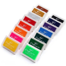 Lsushine Lsushine Craft Ink Pad Stamps Partner DIY Color,15 Color Craft Ink Pad for Stamps, Paper, Wood Fabric (Pack of 15)
