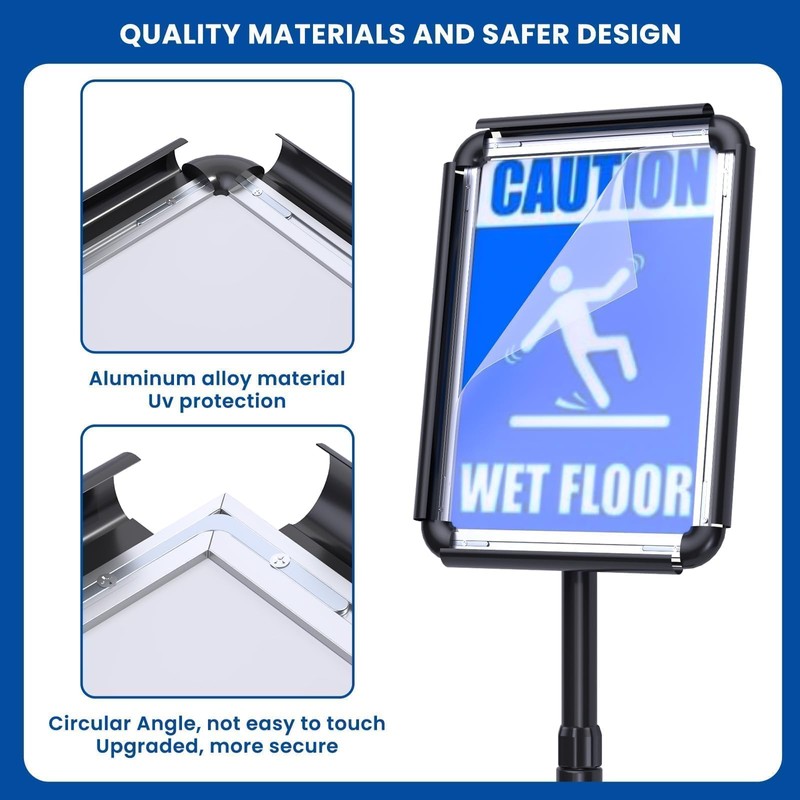Noliven 6 Pack Standing Sign Holder 8.5x11 Inch, Adjustable Floor