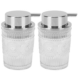 GOYISEE Glass Foaming Hand Soap Dispenser Glass,Hand Soap Dispenser for Bathroom Kitchen, Modern Home Bathroom Decor(2 Pack)