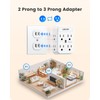 LENCENT 2 Prong Power Strip, 3 to 2 Prong Outlet