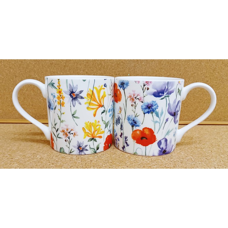 Wildflowers Meadow Mugs Set of 2 Large Balmoral 400 ml