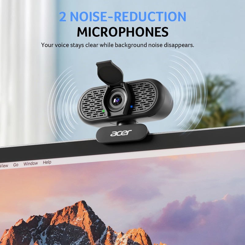 Acer 1080p Webcam USB Plug and Play Webcam for PC