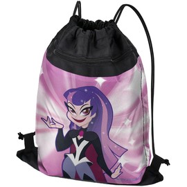LOGOVISION DC Super Hero Girls Zatanna Drawstring Backpack Sports Bag Sackpack 17" x 13", Perfect for Gym, Yoga or Practice