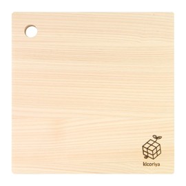 kicoriya Hinoki Wooden Cutting Board, Square, 9.8 inches (25 cm), Small, Made in Japan