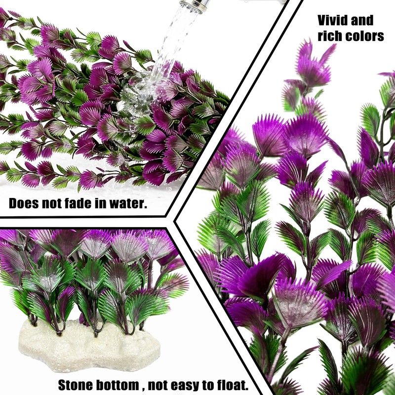 Large 25.6 inch Aquarium Plants 2 Pcs Tall Artificial Water