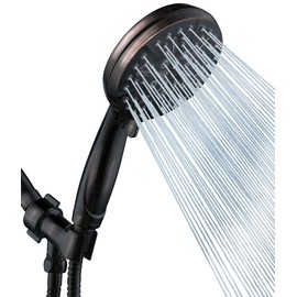 ORB High Pressure Shower Head with Handheld - Multifunctional High Flow Rain Showerhead with Extra 60" Long Hose and Adjustable Overhead Holder - Es la mejor regaderas para ducha (Oil Rubbed Bronze)