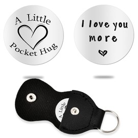 I Love You More Pocket Hug Token for Girlfriend Boyfriend Anniversary Valentines Day Gifts for Wife Husband Birthday Engagement Gifts for Fiancee Fiance Long Distance Relationship Gift for Dad Mom