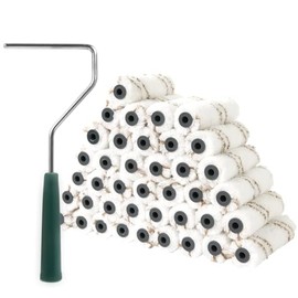 Mister Rui - Fundas de rodillo de pintura de microfibra de 4 pulgadas, paquete de 40 fundas de rodillo de pintura pequeñas con kit de marco de rodillo, mini rodillos de pintura para paredes de