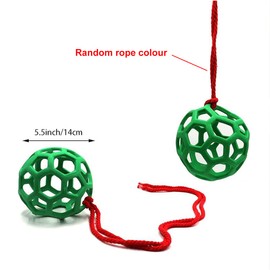 AIMALL Horse Treat Ball, Stable Hanging Hay Feeder, Polo Hay Feeding Ball Toy, 5.5 Inch Diameter, Red, Blue, Green