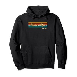 Vintage Sunset Stripes Malbons Mills, Maine Pullover Hoodie