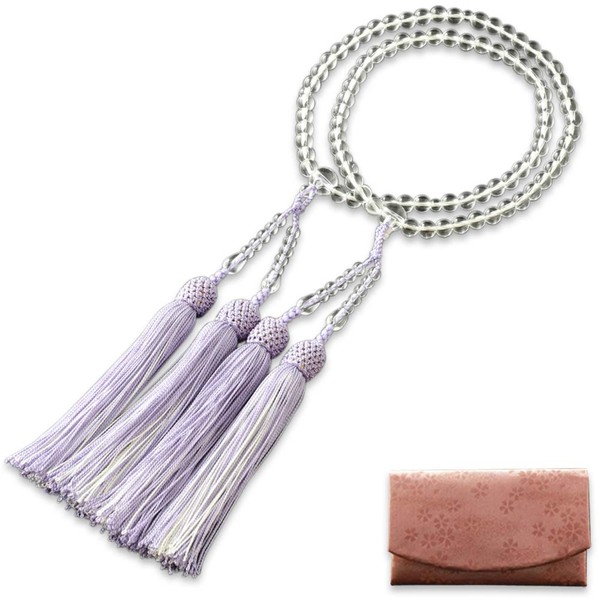 Fighters 仏壇 is, Wrinkle Mala Eight Wiccan For (Eight Wiccan Unisex) Crystal Cube 2 Color Tassels (Mauve White) (For Women) Officially Licensed AAA [Mala Bag Set] SW – 079 Kyoto 念珠