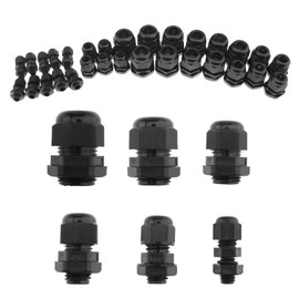 YINETTECH 30x Wire Lock Nut M8 M10 M12 M16 M18 M20 Cable Seal Cover Joint Waterproof IP68 Nylon Cable Gland Kit