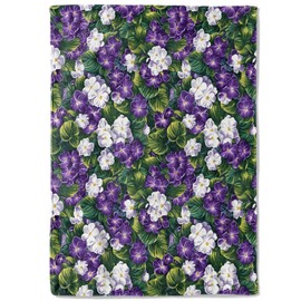 coedoaes Violet and White Floral Fleece Blanket - 60x80in Lush Purple Flower Nature Throw Blankets,Soft Cozy Lightweight, Ideal for Living Room Home Decor and Kids Women Girls Spring Gifts