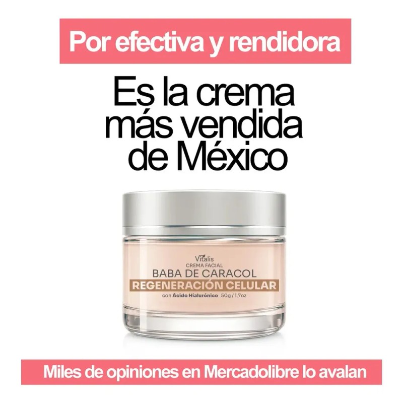 Crema Facial Baba de Caracol Vitalis Antiarrugas y Antimanchas 50ml
