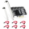 Binardat PCIE X4 to SATA Card 6 Port 6Gbps SATA
