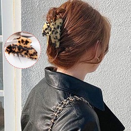 Big Hair Claw Clips Tortoise Shell Large Hair Claw Clips For Thick Hair,3.5 Inch Strong Hold Hairs Jaw Clips Clamps For Women,2 Color Available(2 Pack)