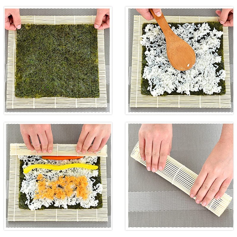 HYROOY Bamboo Rolling Mat Onigiri Rice Roller Sushi Making Sushi