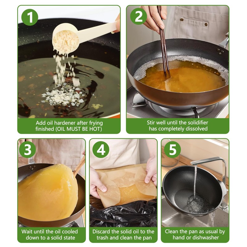 YULOFMVE Cooking Oil Solidifier, Solidifies Up to 40 Cups from