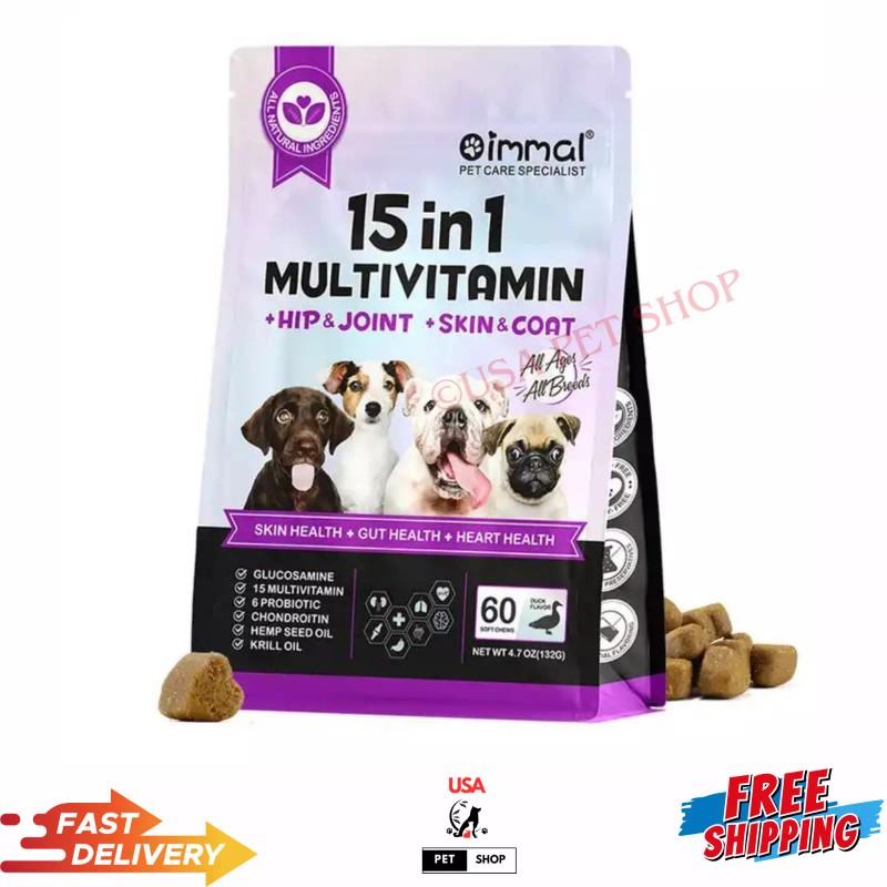 oimmal 15 in 1 Dog Multivitamins and Supplements, Dog Hip