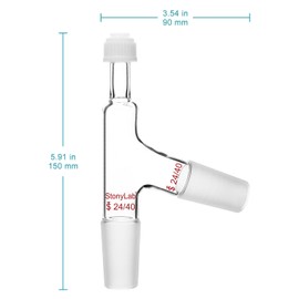 StonyLab 3 Way Distilling Thermometer Adapter with 24/40 Joints and Screw Cap for Distillation Apparatus