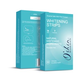 O’shin Teeth Whitening Strips – 7 Day Treatment Kit | Peroxide Free, Enamel Safe, Natural Plant Based Formula | Neutral Flavor | 14 Strips (7 Treatments) | For Great Smile