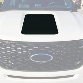 BocaDecals Hood Blackout Graphic Decal Accessory Compatible with and Fits 2020-2025 Ford Explorer (Black Carbon Fiber, 2020-2025 Explorer)
